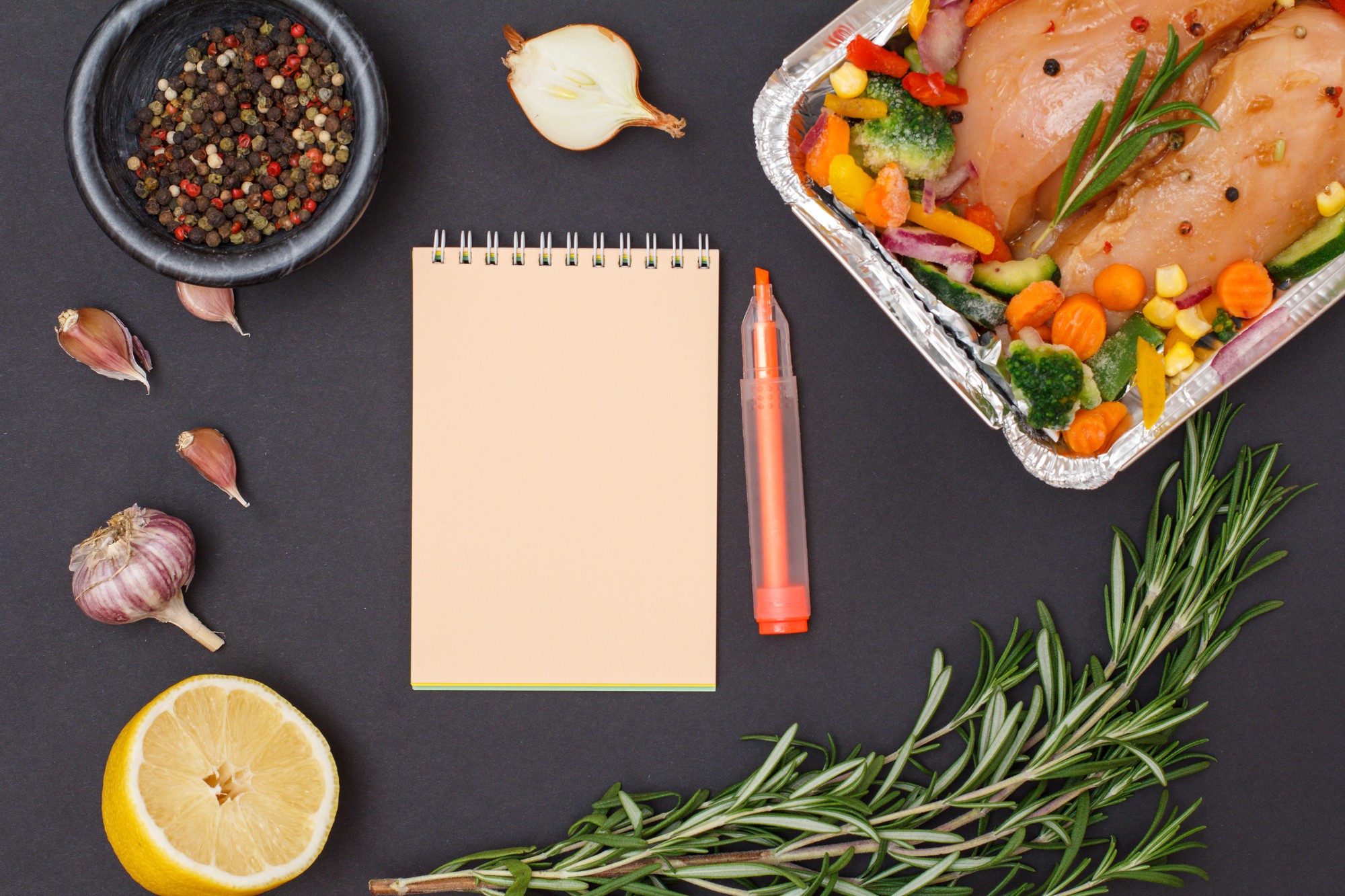 Meal prep kit and recipe cards